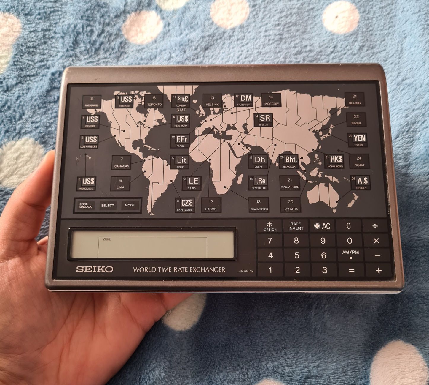 Calculator Seiko World Time Rate Exchanger Vechi De Colectie Japan