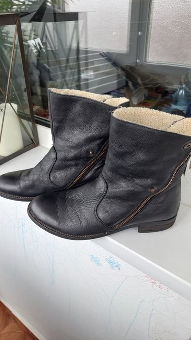 Ghete iarna piele imblanite 38