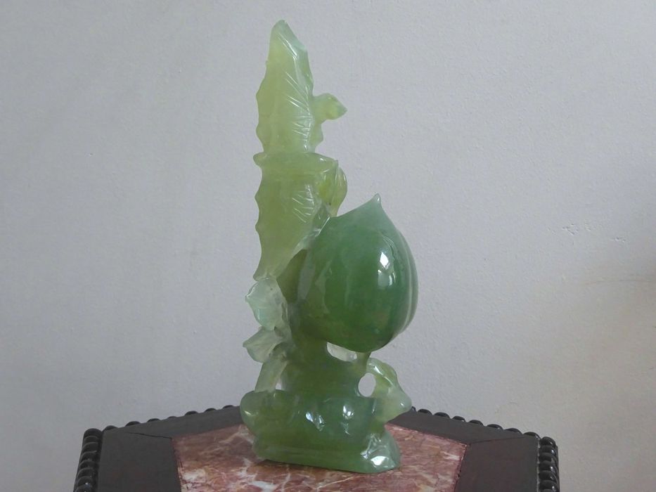 Sculptura in Jad natural Xiu - Statueta Feng shui veche