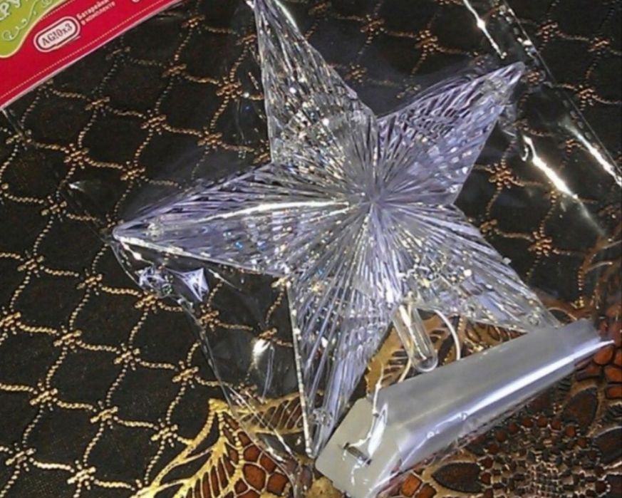 Новогодняя звезда на ёлку,беспроводная,на батарейках