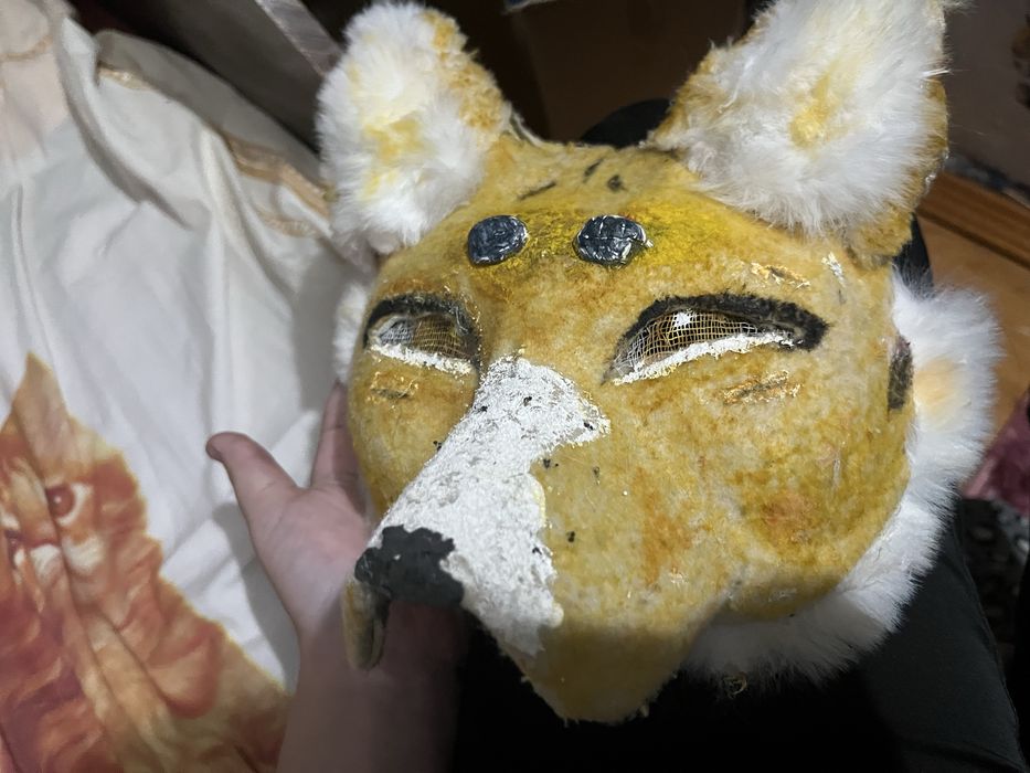 маска лисы/собаки самодельная хорошая новая