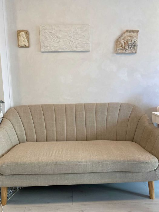 Canapea cu 2.5 locuri,Bej, Stejar natur JYSK