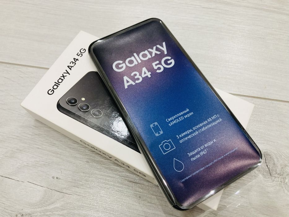 Samsung Galaxy A34 5G 6/128 Black (коробка, документы) + Buds SM-R180