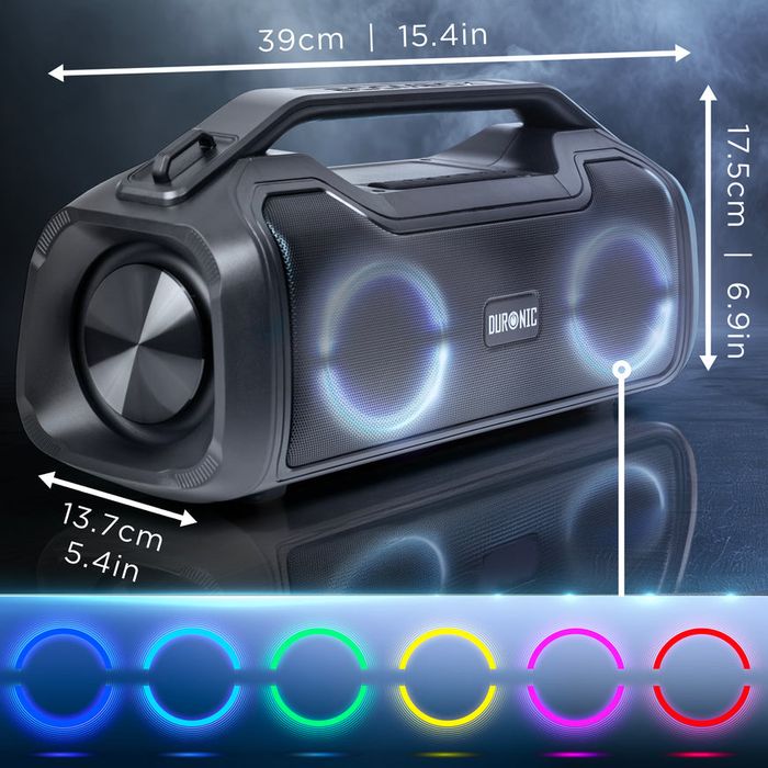 Duronic Boombox BX48, Bluetooth тонколона, IPX5 RGB