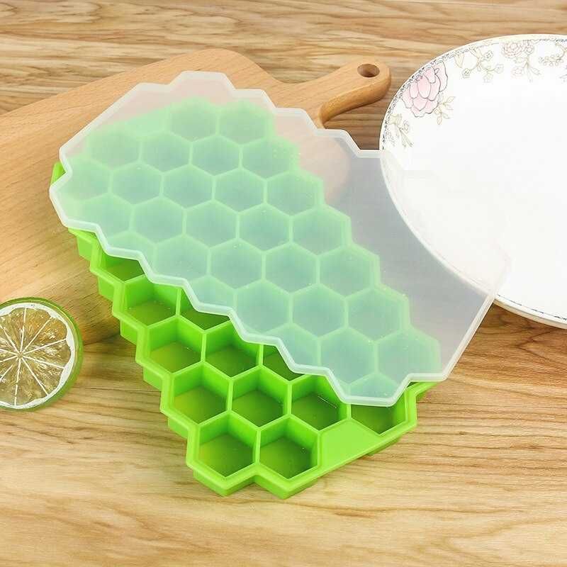 Forma cuburi de gheata Fagure Hexagon din silicon, Verde