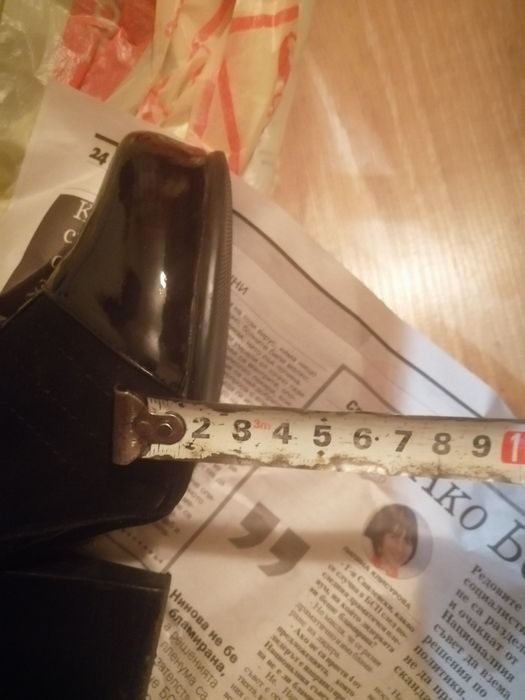 Ботуши от естествен лак и естествен велур