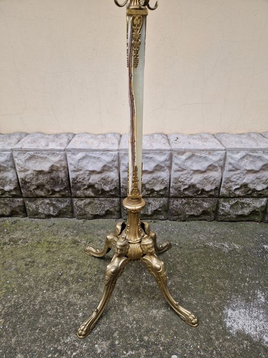 Уникална английска френска подова закачалка бронз оникс