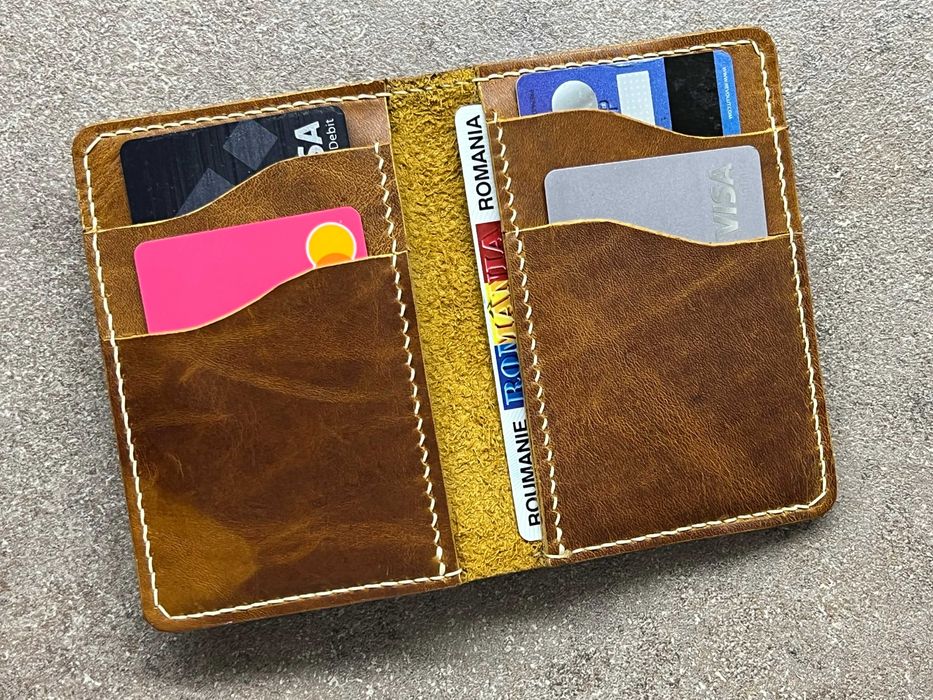 Vand portofel piele handmade maro coniac