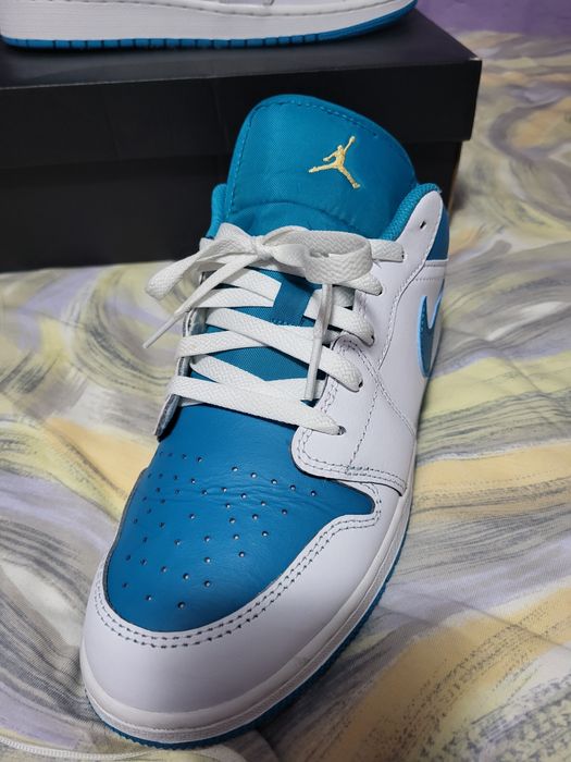 Air Jordan 1 low  white celestial gold aquatone 100% originali