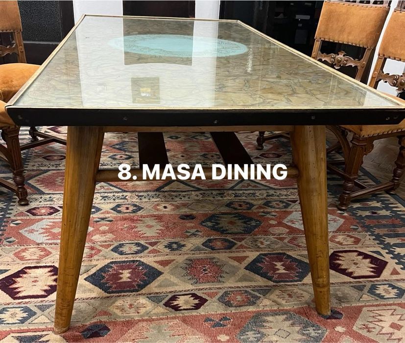 Vand masa dining, din anii 1930, unicat, lemn masiv