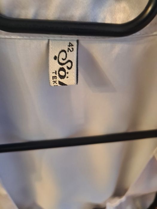 Bluza alba matase cu corset pe talie