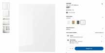 Usa/front dulap Metod IKEA Voxtorp alb lucios MDF maner frezat 60x80cm