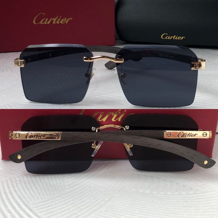 Cartier ochelari de soare pentru bărbați mânere din lemn