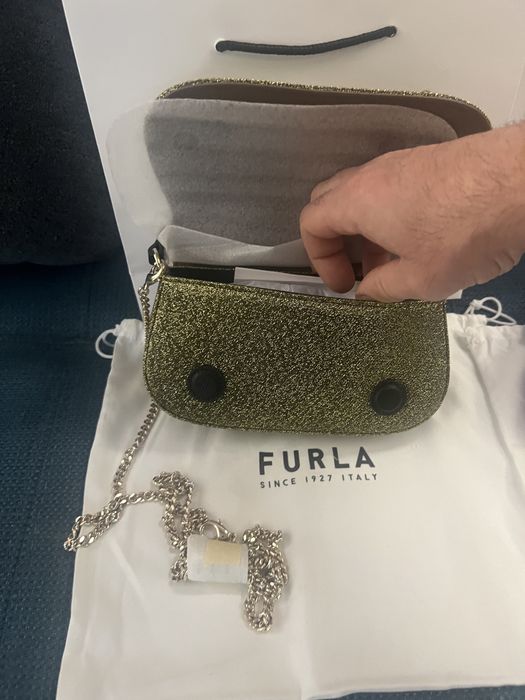 FURLA ARTEMIS mini Gold, Candy floss, Midori.Нови,със сериен номер