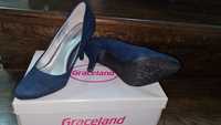 pantofi bleumarin catifea