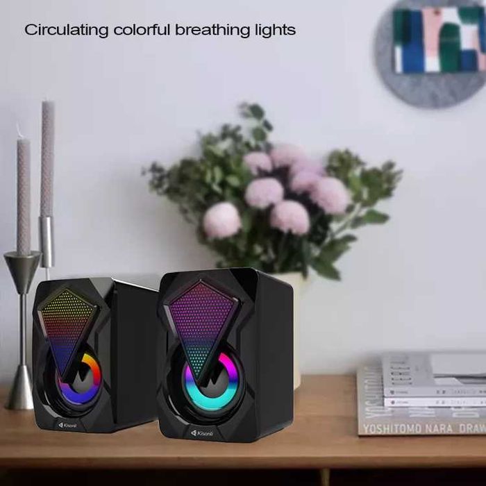 Мощни светещи колонки за компютър Kisonli