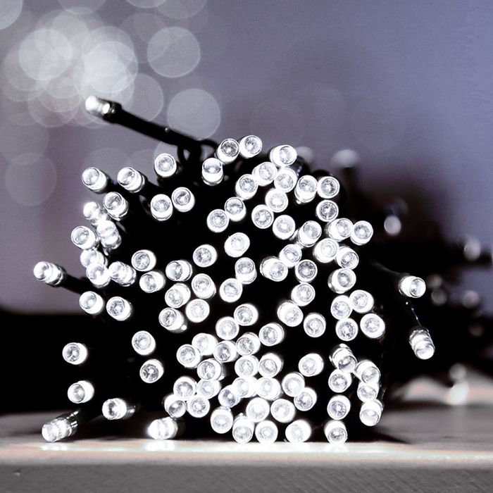 Соларни коледни лампички 12 метра , 100 лампи  5 програми , 4 цвята по