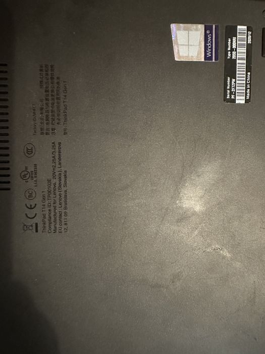 Lenovo Thinkpad T14 Gen 1 Intel I7-10510U