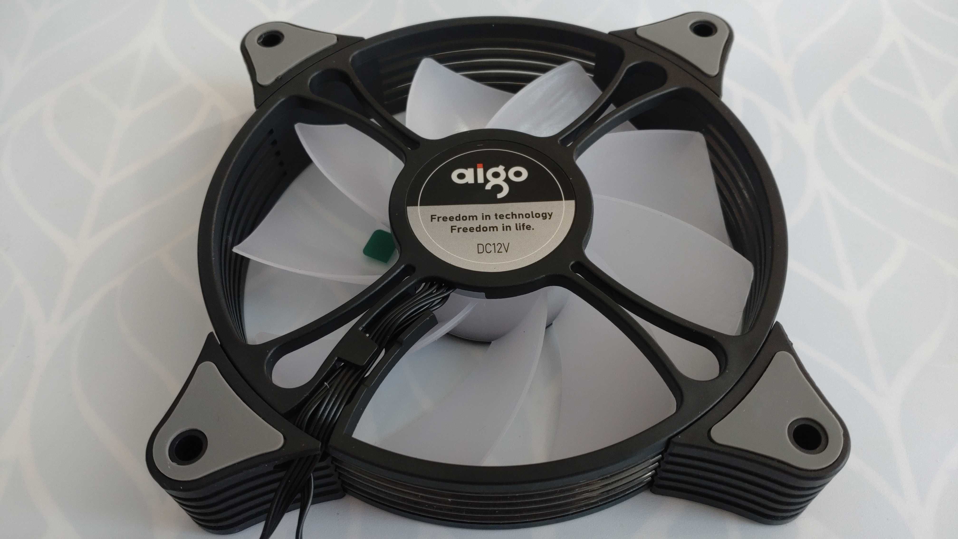 Ventilatoare Aigo AR12 Pro 120mm cu iluminare aRGB si PWM + PST, negru