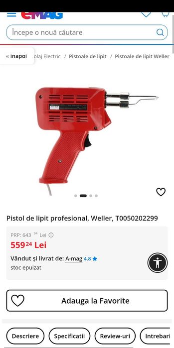 Pistol de lipit Weller model profesional