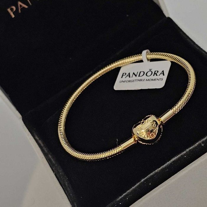 Brățară Pandora cu cristale - Aur, in cutie