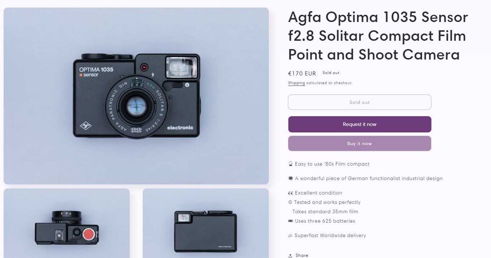 Ricoh RZ-800 / Agfa Optima 1035 Sensor - Rare Vintage  Film Cameras