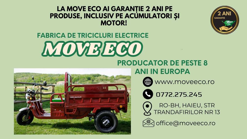 Triciclu electric 60V-45AH / TukTuk / CARGO 500 EEC / MoveEco