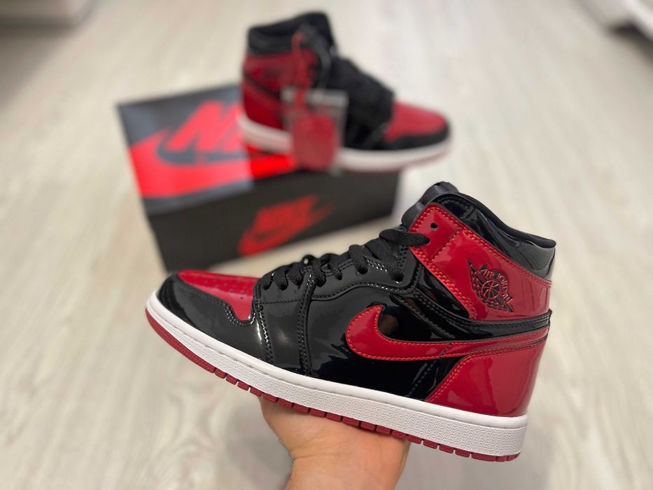 Adidasi Jordan 1 Patent Bred Nike Produs NOU PREMIUM