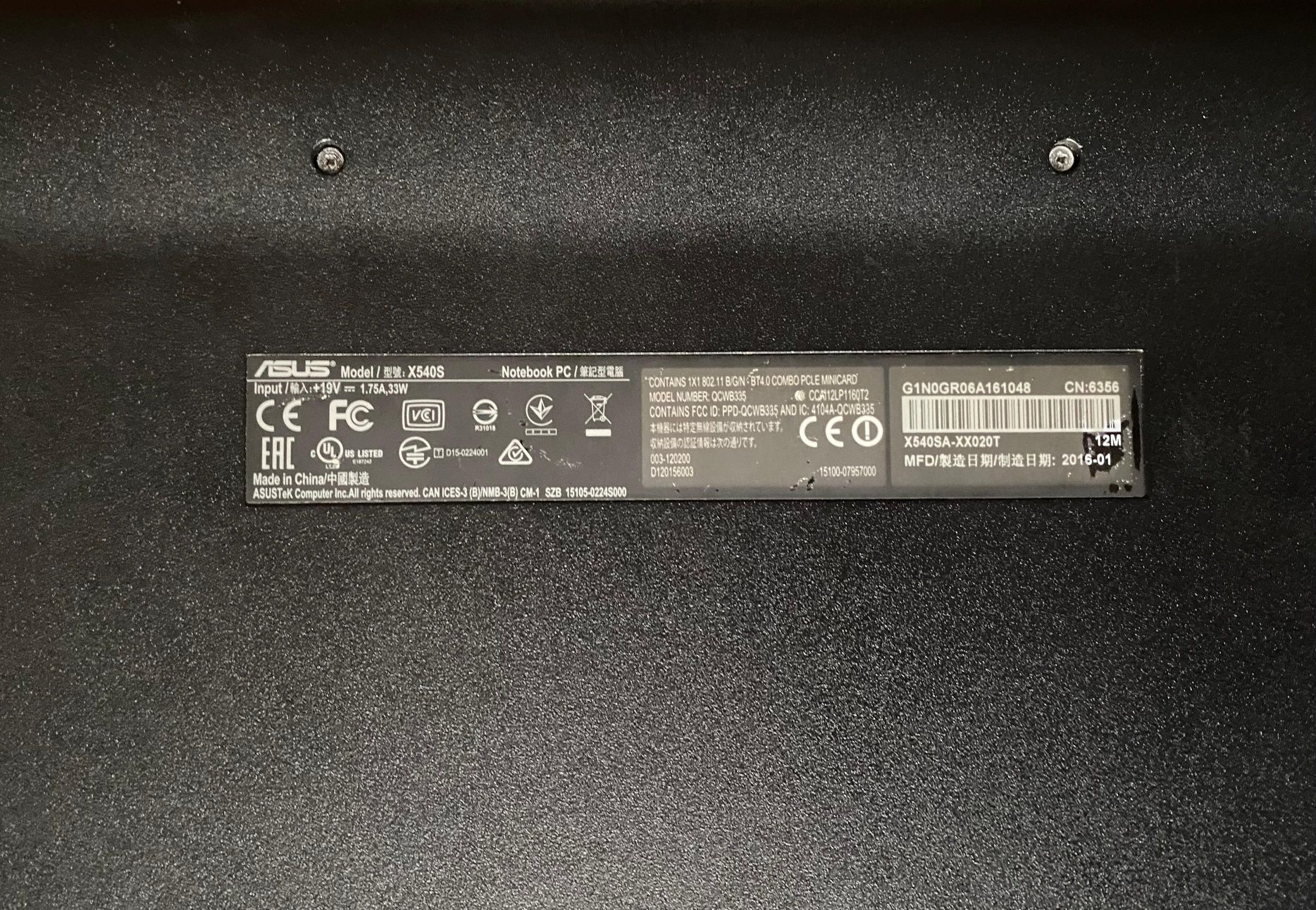 Ноутбук Asus x540sa
