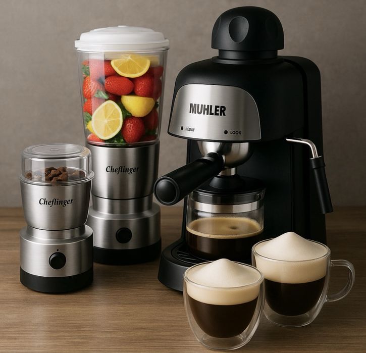 Еспресо Кафемашина Muhler +2в1 блендер и мелничка