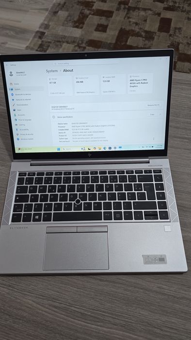 Laptop Hp EliteBook 845G7, ryzen5 Pro 465U, 12Gb, ss 512, 14.1 Fhd
