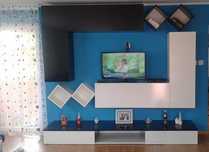 Mobilier living alb/negru + măsuță