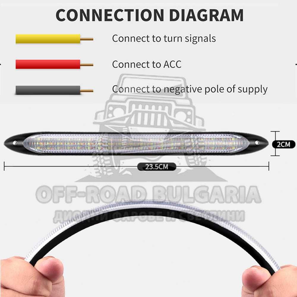 2 Броя DRL Гъвкави Дневни светлини с динамичен мигач, бягащ мигач