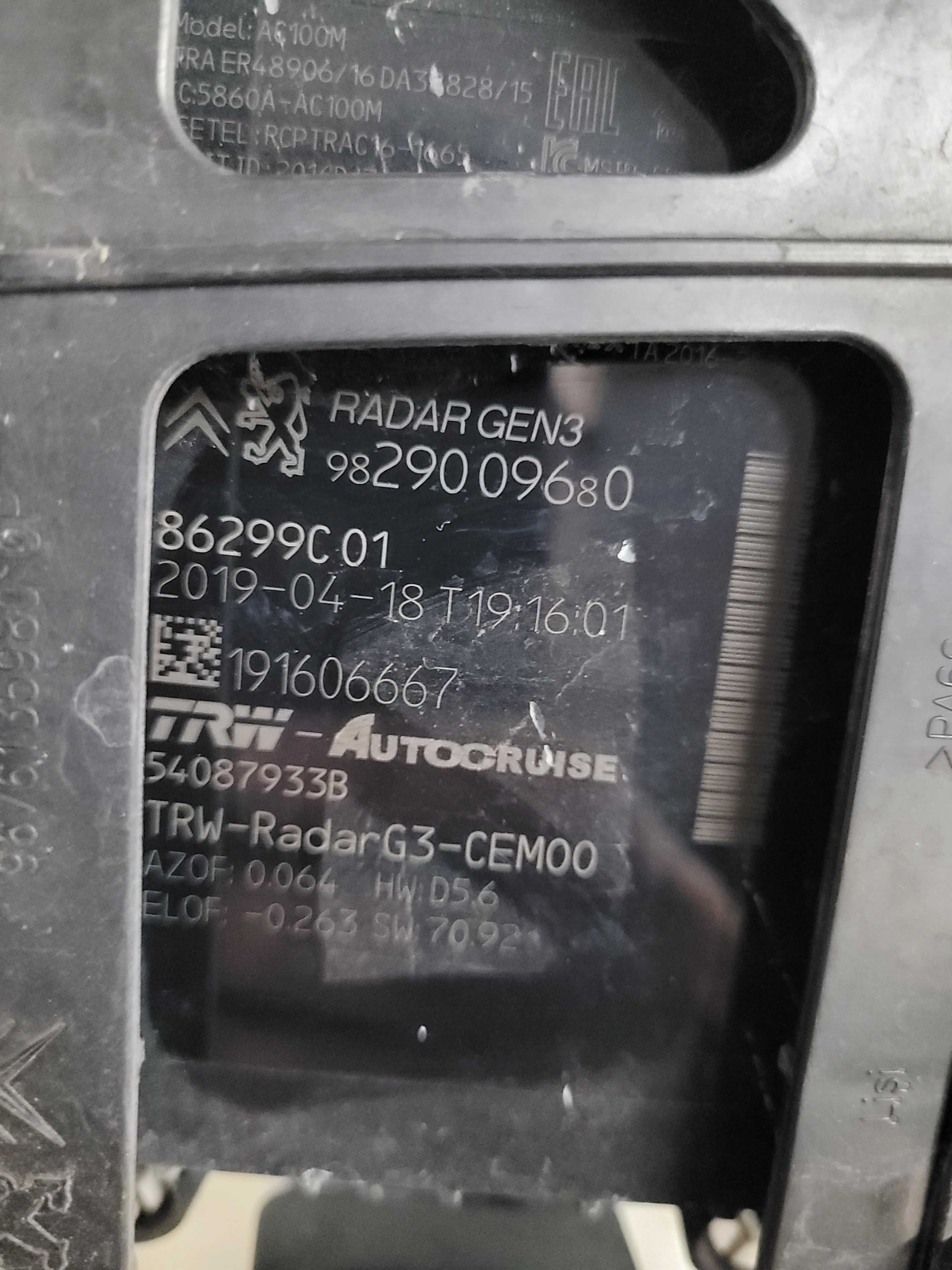 Distronic Radar Peugeot 3008 5008 Opel Gandland 9829009680
