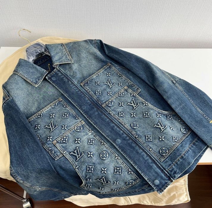 Louis Vuitton Compleu Jacheta+Blug denim LV model Workwear Carpenter