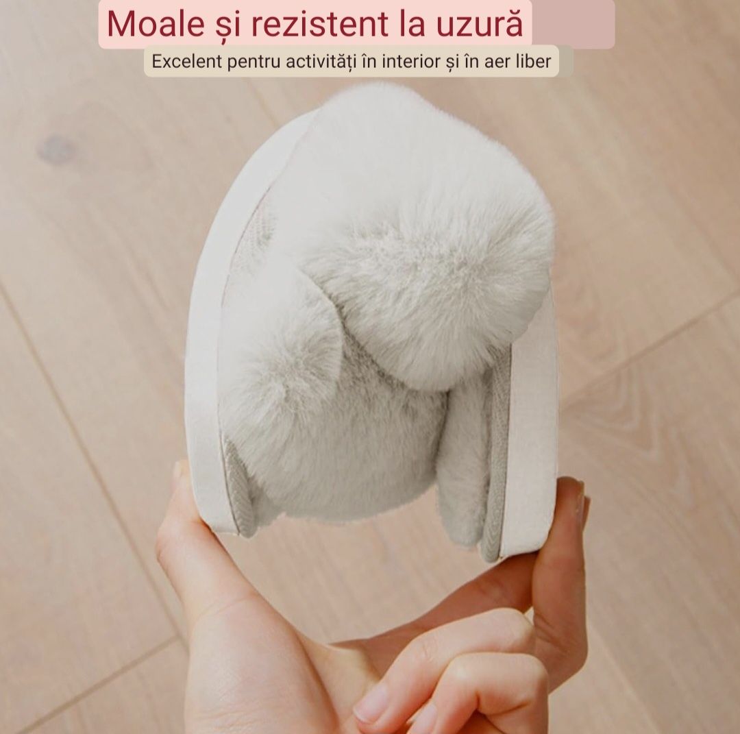 Papuci de casa fuzzy Jane Troides pentru femei