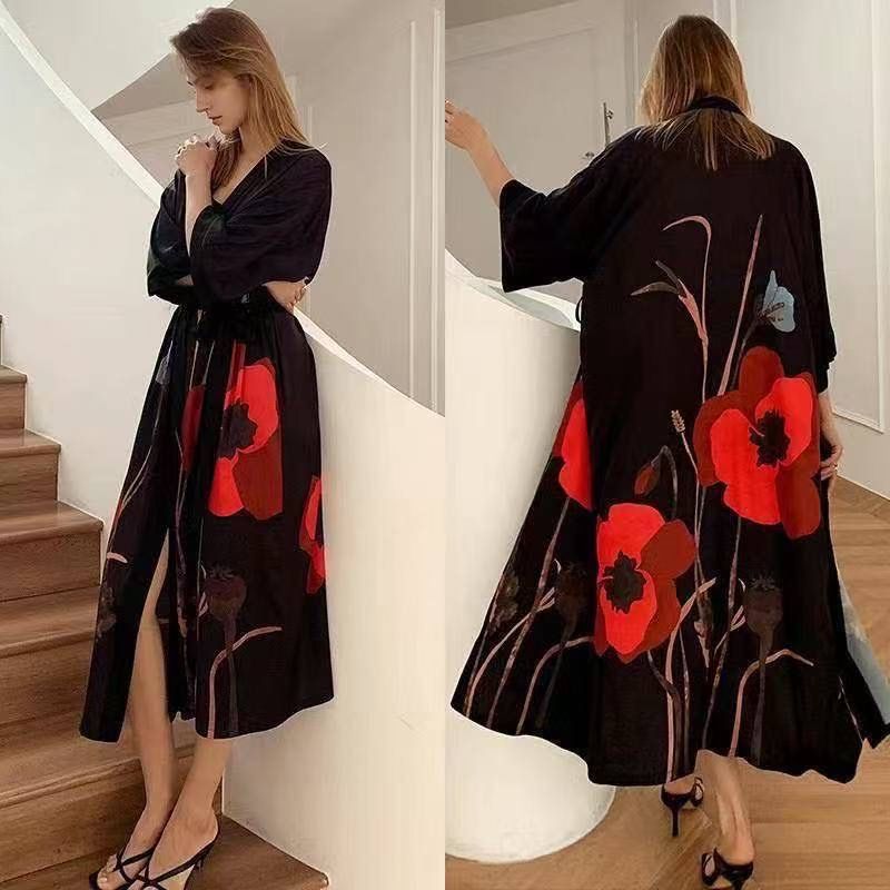 Халат атлас кимоно