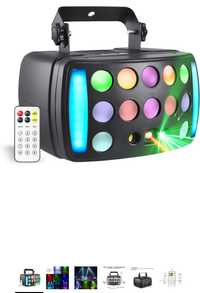 Proiector de lumini disco DJ Luci， 4 in 1  Derby Beam