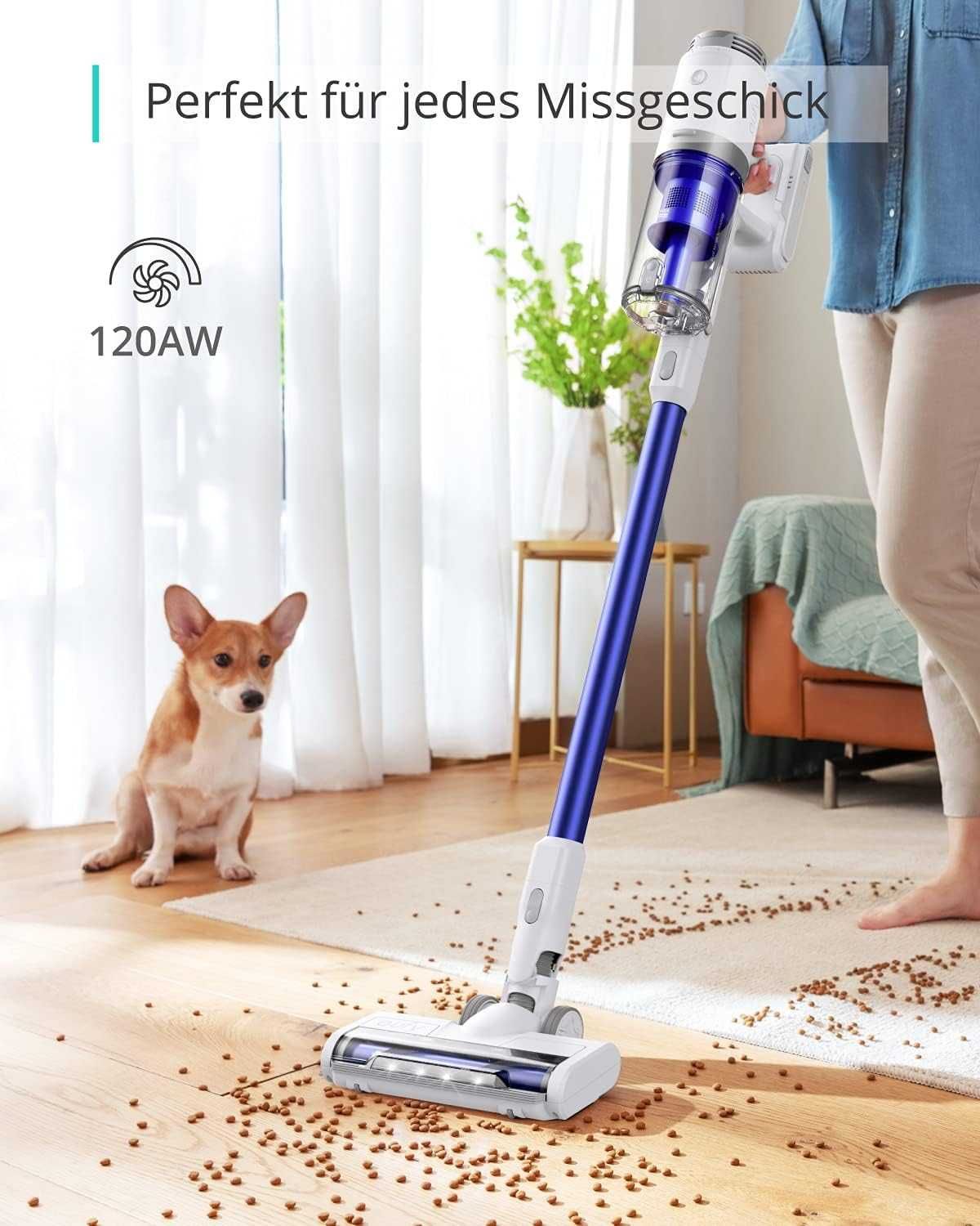 Вертикална прахосмукачка Eufy HomeVac S11 Go до 40 минути работа