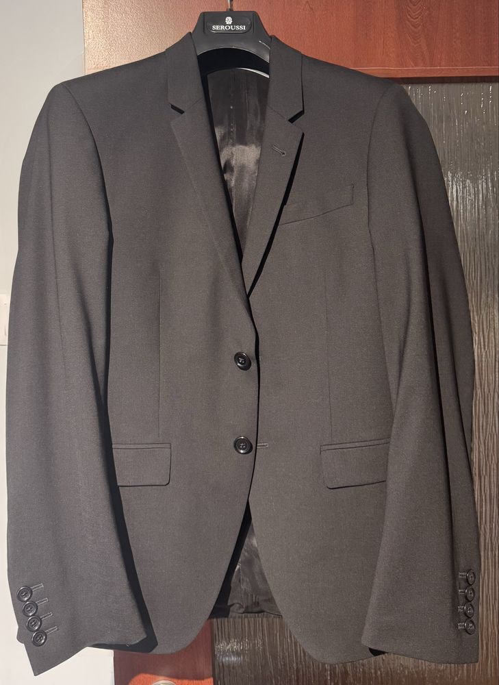 Costum Seroussi Negru Slim Fit Marimea 50