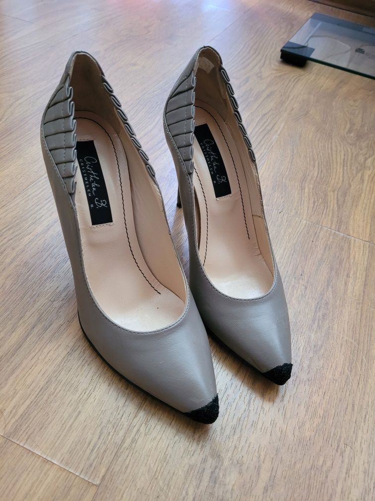 Pantofi stiletto gri