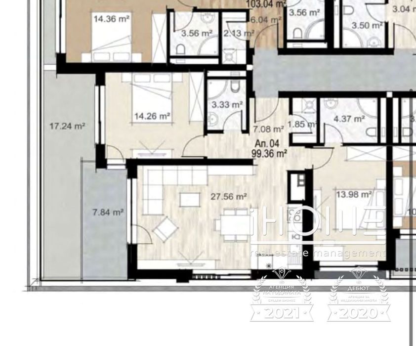Продава се Тристаен апартамент в София, Зона Б-5 - 120 кв.м за 2399 €/кв.м - Снимка #4