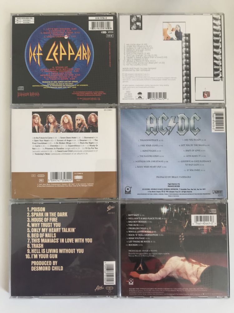 Vand cd-uri originale,DefLeppard,Europe,Ac-Dc,AliceCooper, J.Tempest