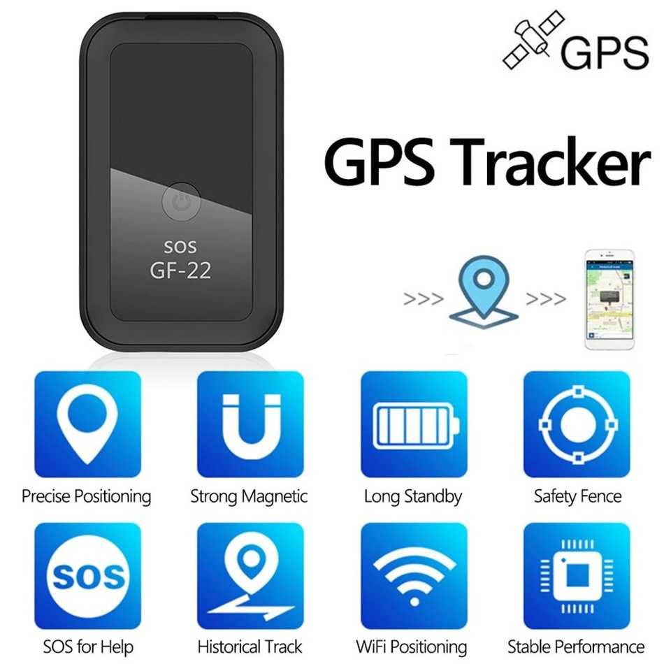 Авто мини GPS тракер GF-22, GPS, GSM, LBS и WIFI