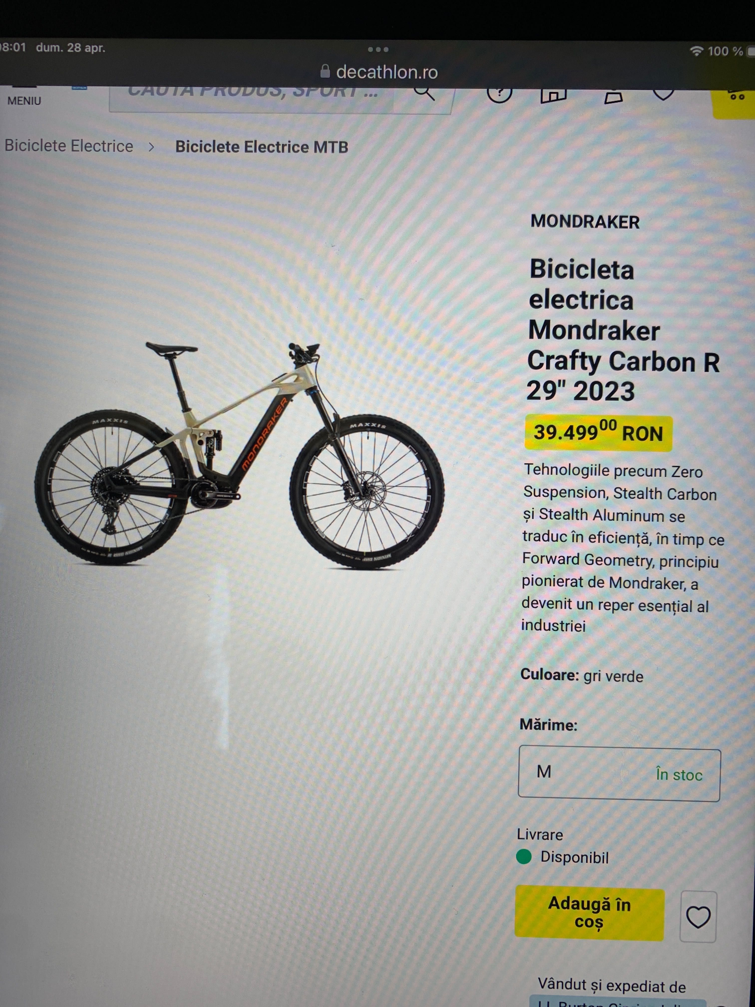 Bicicleta electrica 2023 Mondraker Crafty RR 29" 750wh e-bike bosch