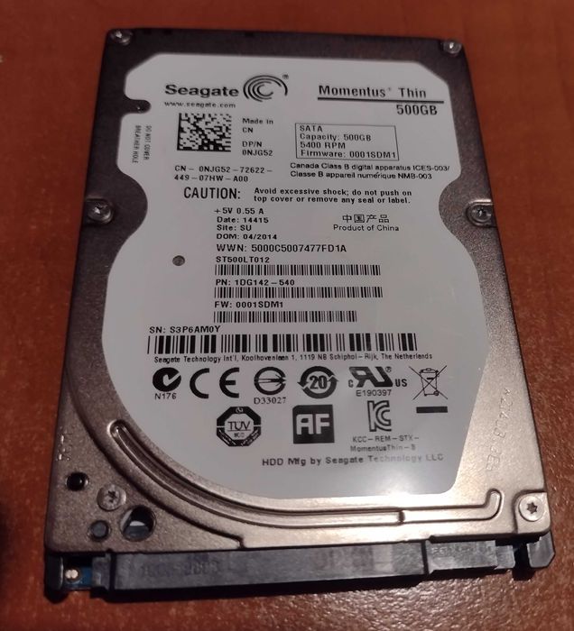 Vand HDD 500Gb 2,5” Seagate laptop, doar 20zile utilizare, health 100%