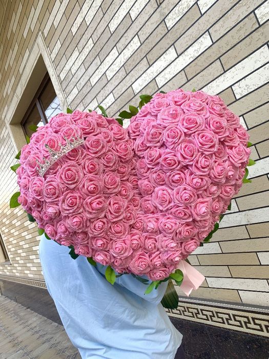 Розы в форме сердца, искусственные, Atirgul yurak shaklida