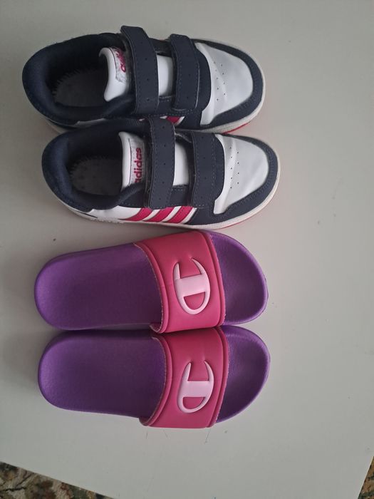 Детски сникърси Adidas и чехли champion