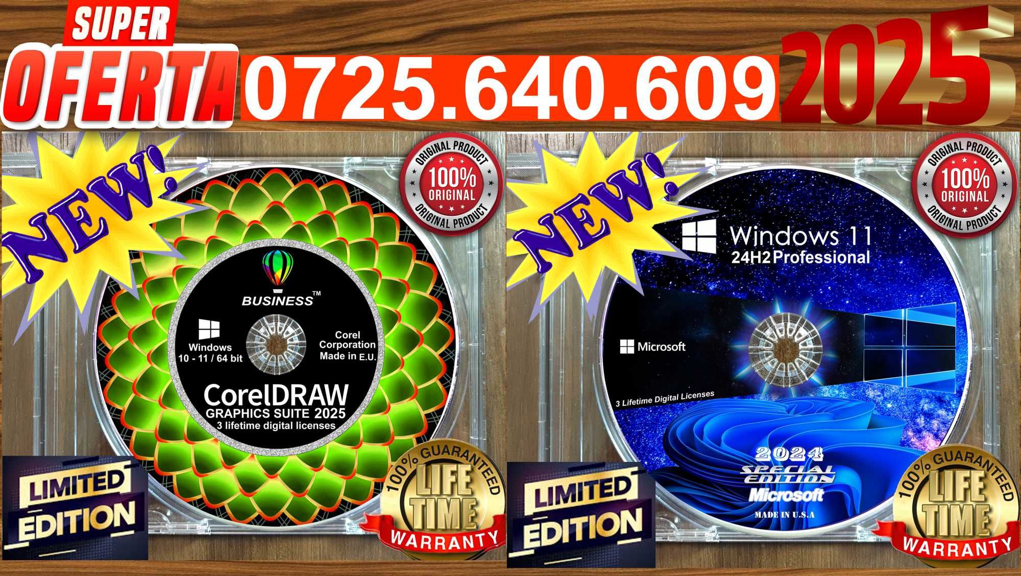 CorelDRAW Graphics Suite Business 2025 -3 Lifetime licenses+Windows 11
