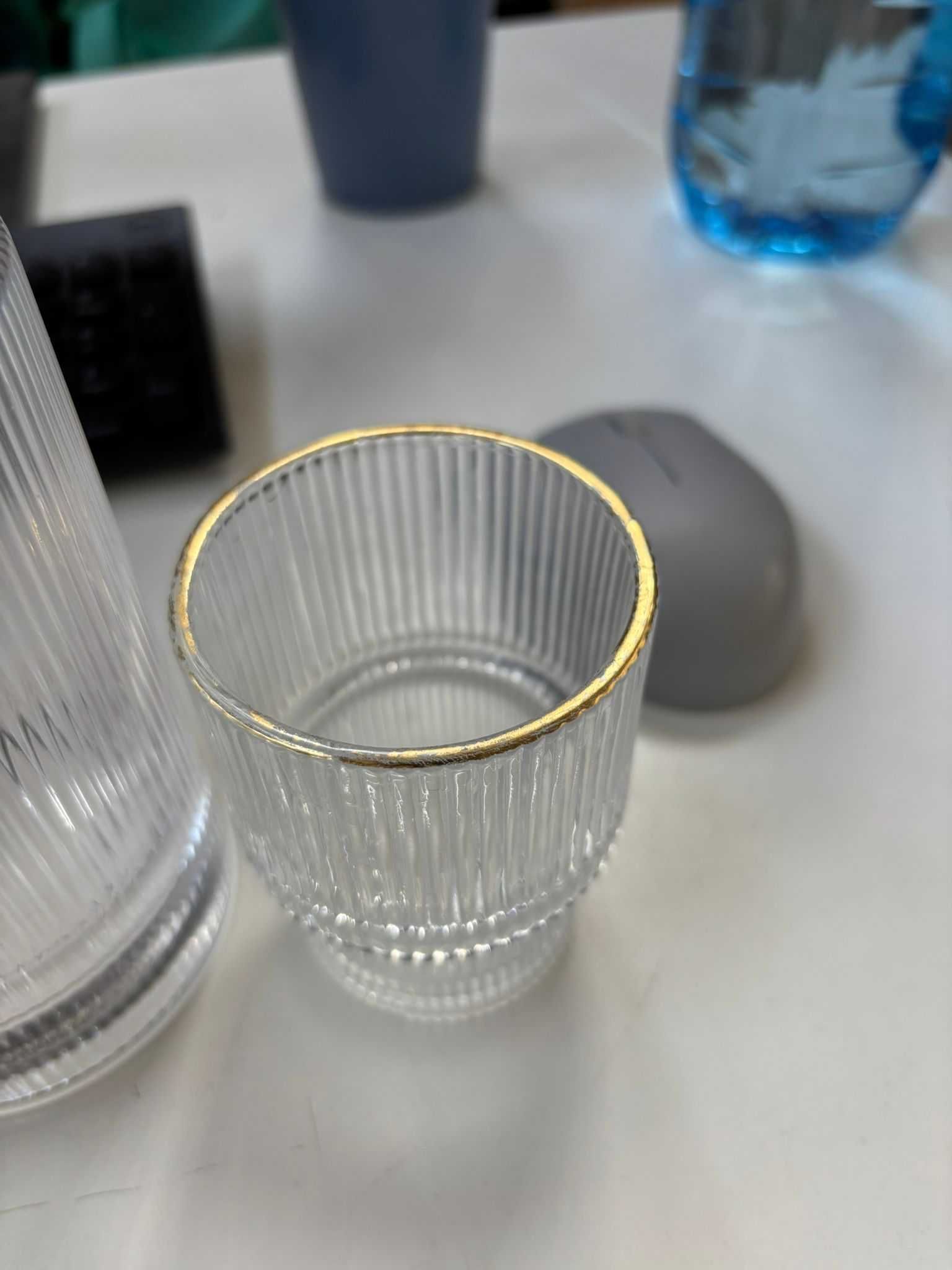 Set carafă cu 2 pahare, sticlă transparentă, elegant